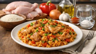 Фото рецепта: Арроз кон польо рис с курицей