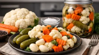 Фото рецепта: Ассорти солений с цветной капустой и морковью