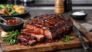Фото блюда: Барбекю стейк по-австралийски с соусом BBQ рецепт национальной кухни