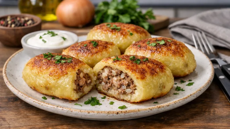 Фото блюда: Белорусские колдуны из картофеля с мясной начинкой