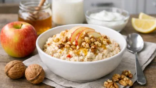 Фото рецепта: Бирхер мюсли с яблоком и орехами