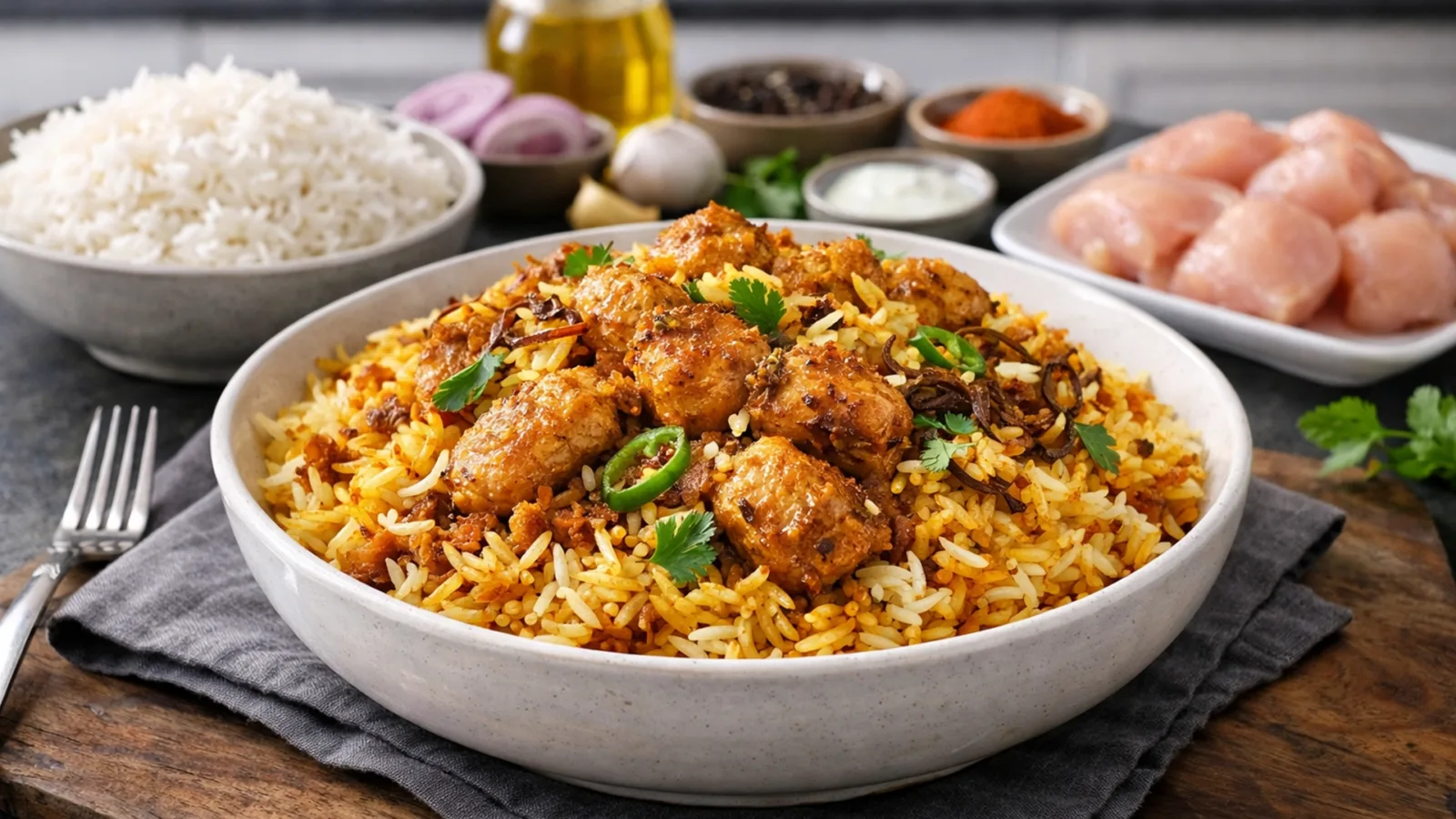 Фото блюда: Бирьяни по даккски с курицей и рисом