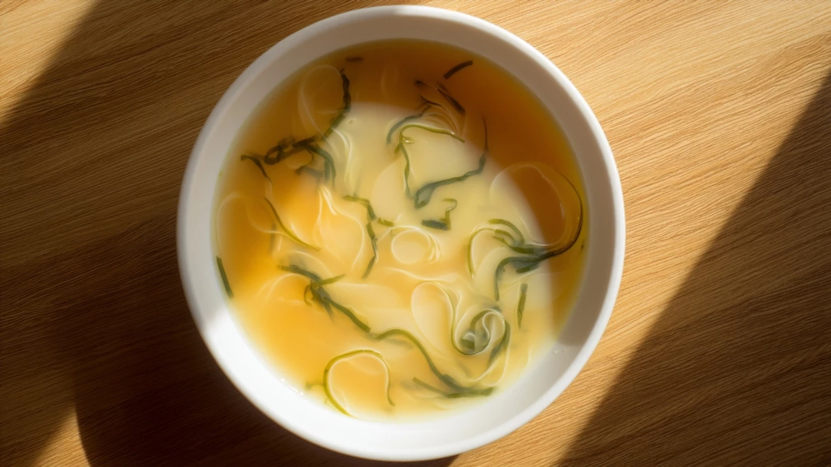 Фото блюда: Бульон с водорослями и яйцом