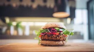 Фото рецепта: Сочный овощной бургер с ярким вкусом