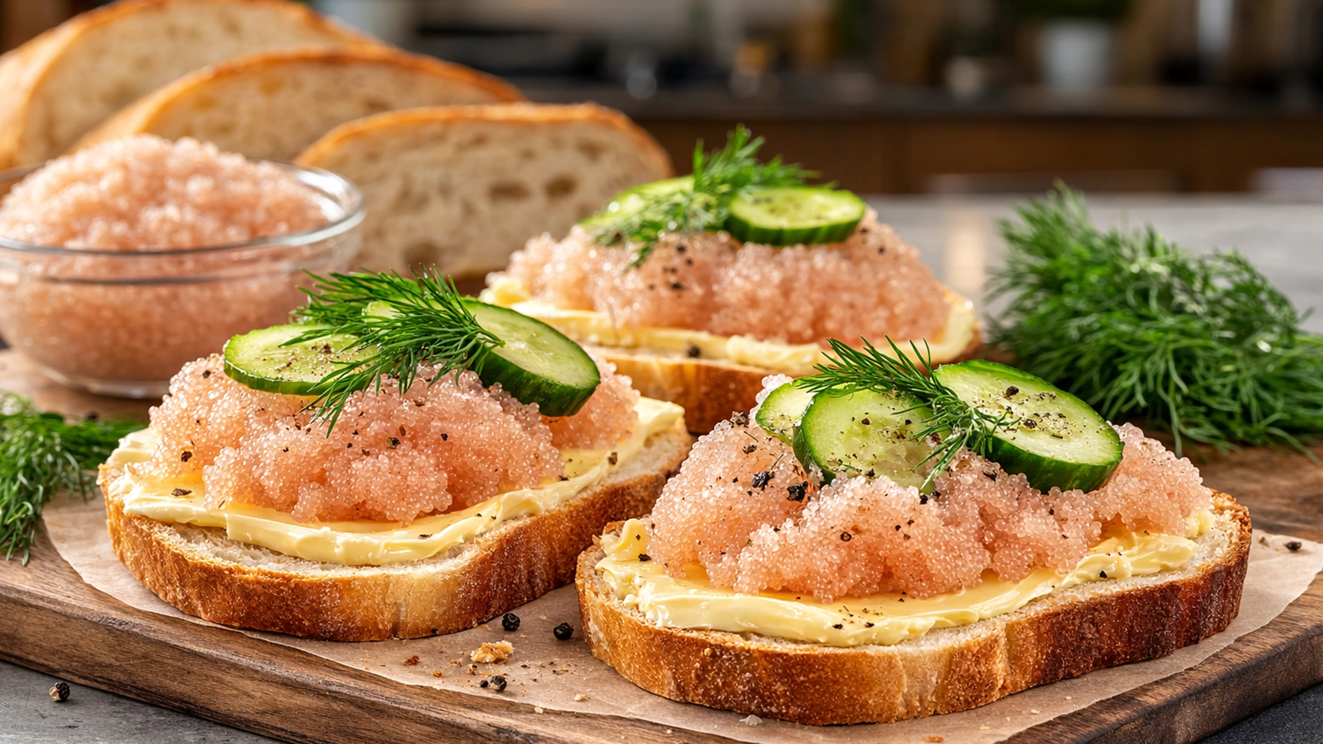 Фото блюда: Бутерброды с икрой трески