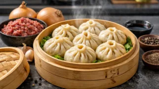 Фото рецепта: Буззы бурятские на пару с говядиной