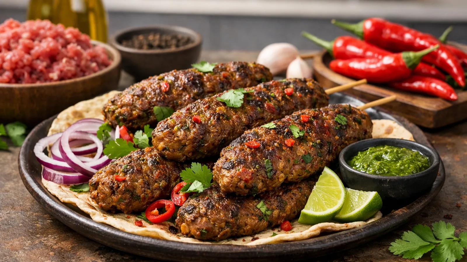 Фото блюда: Пряный чапли-кебаб с кориандром и перцем чили