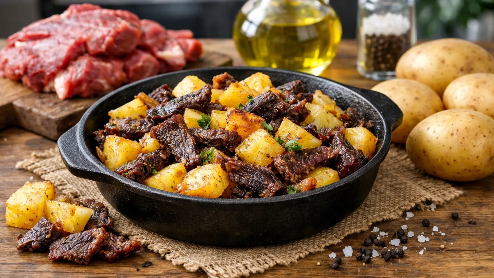 Фото блюда: Чарке сушеное мясо с картофелем