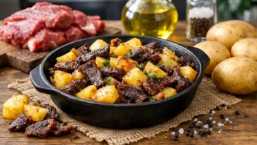 Фото рецепта: Чарке сушеное мясо с картофелем