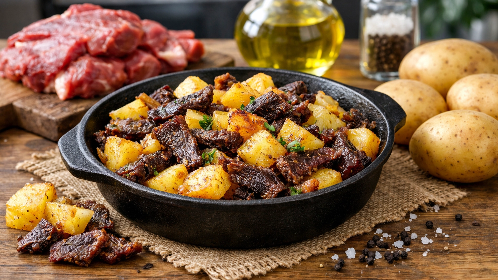 Фото блюда: Чарке сушеное мясо с картофелем