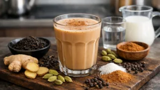 Фото рецепта: Ароматный пряный чай масала на черных чайных листьях