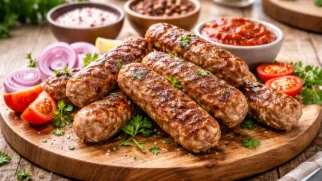 Фото рецепта: Хорватские чевапчичи колбаски из мясного фарша на гриле