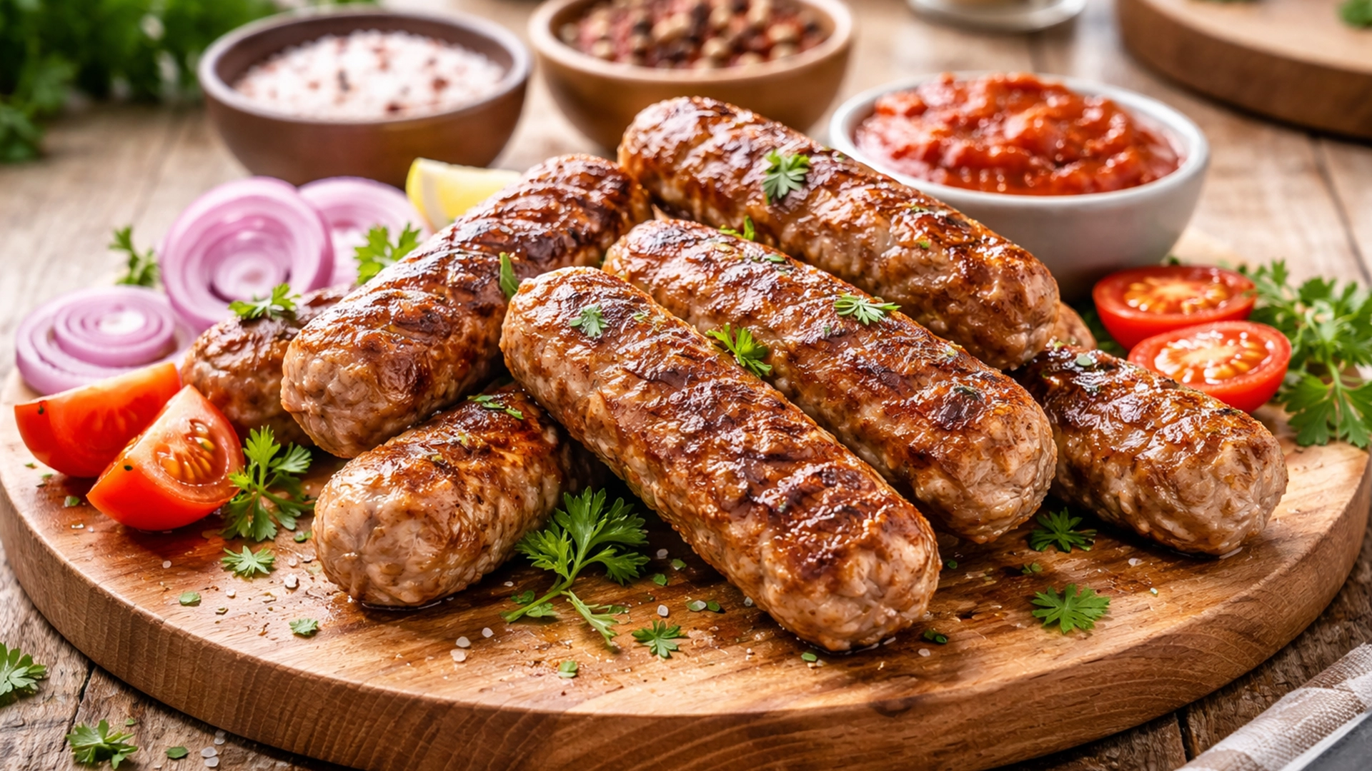 Фото блюда: Хорватские чевапчичи колбаски из мясного фарша на гриле