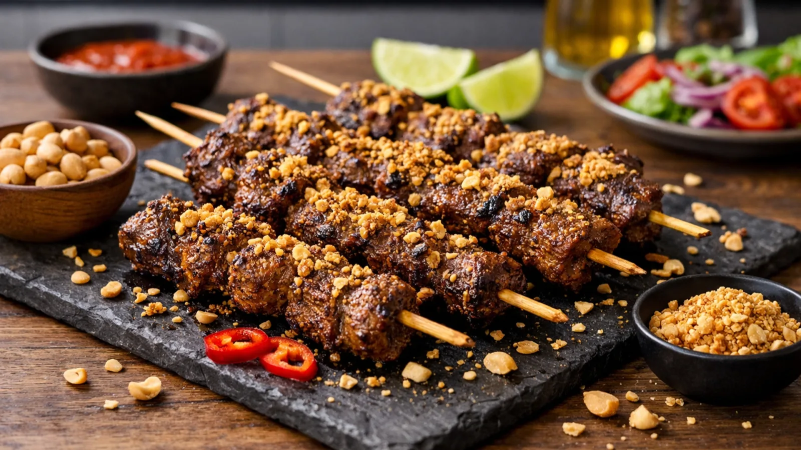 Фото блюда: Чичинга ганский шашлык из говядины с арахисом и пряностями