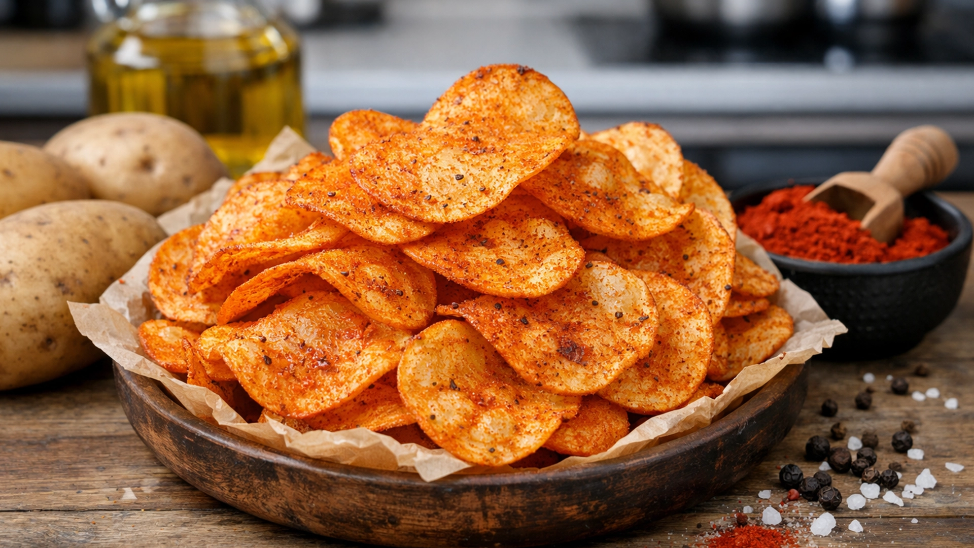 Фото блюда: Чипсы картофельные домашние с паприкой копченой