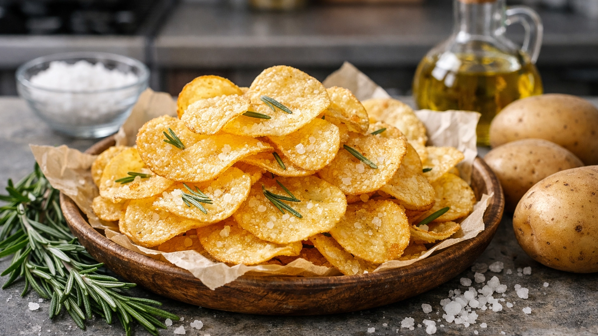 Фото блюда: Чипсы картофельные с розмарином и солью