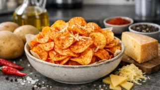 Фото рецепта: Чипсы картофельные с сыром и паприкой