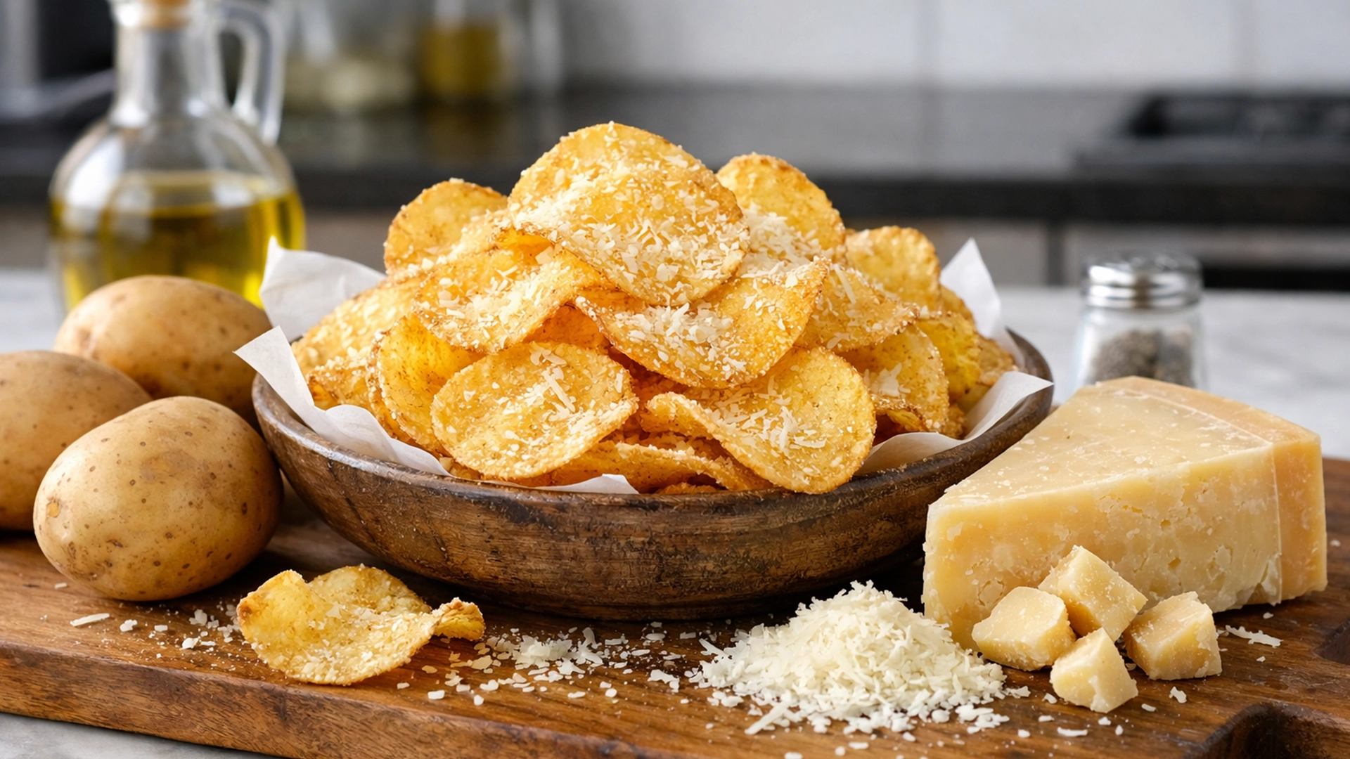 Фото блюда: Чипсы картофельные с сыром пармезан