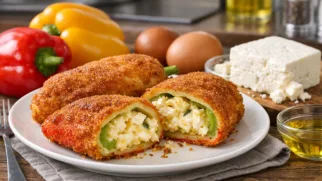 Фото рецепта: Чушка бюрек фаршированный перец с сыром