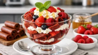 Фото рецепта: Десерт из пастилы с ягодами