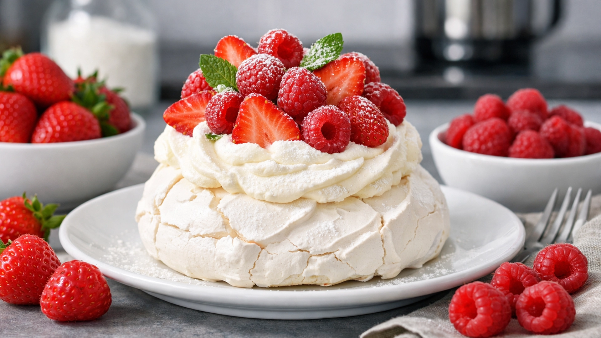 Фото блюда: Десерт Павлова с ягодами