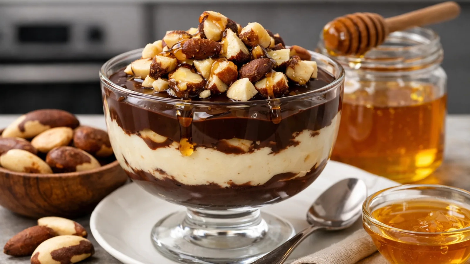 Фото блюда: Десерт с бразильскими орехами и медом сладкий