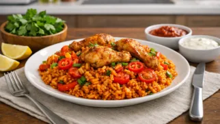 Фото рецепта: Джоллоф рис с курицей рецепт популярного африканского блюда