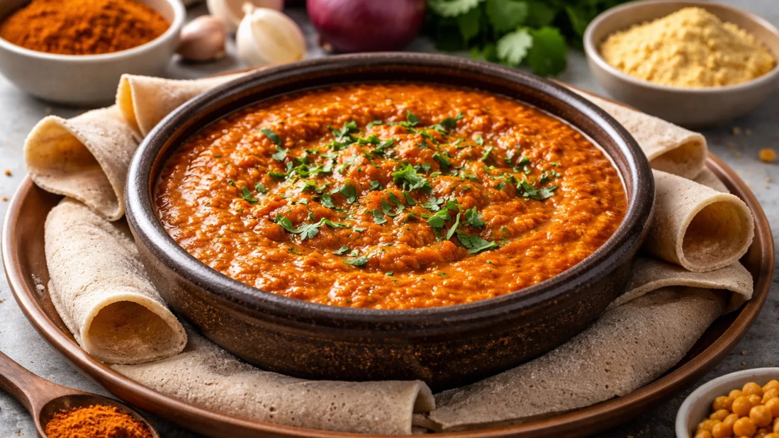 Фото блюда: Эфиопское рагу широ ват из нутовой муки