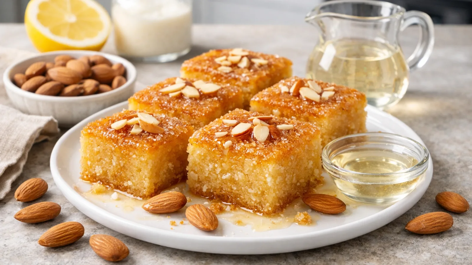 Фото блюда: Калб эль луз миндальный десерт с сиропом