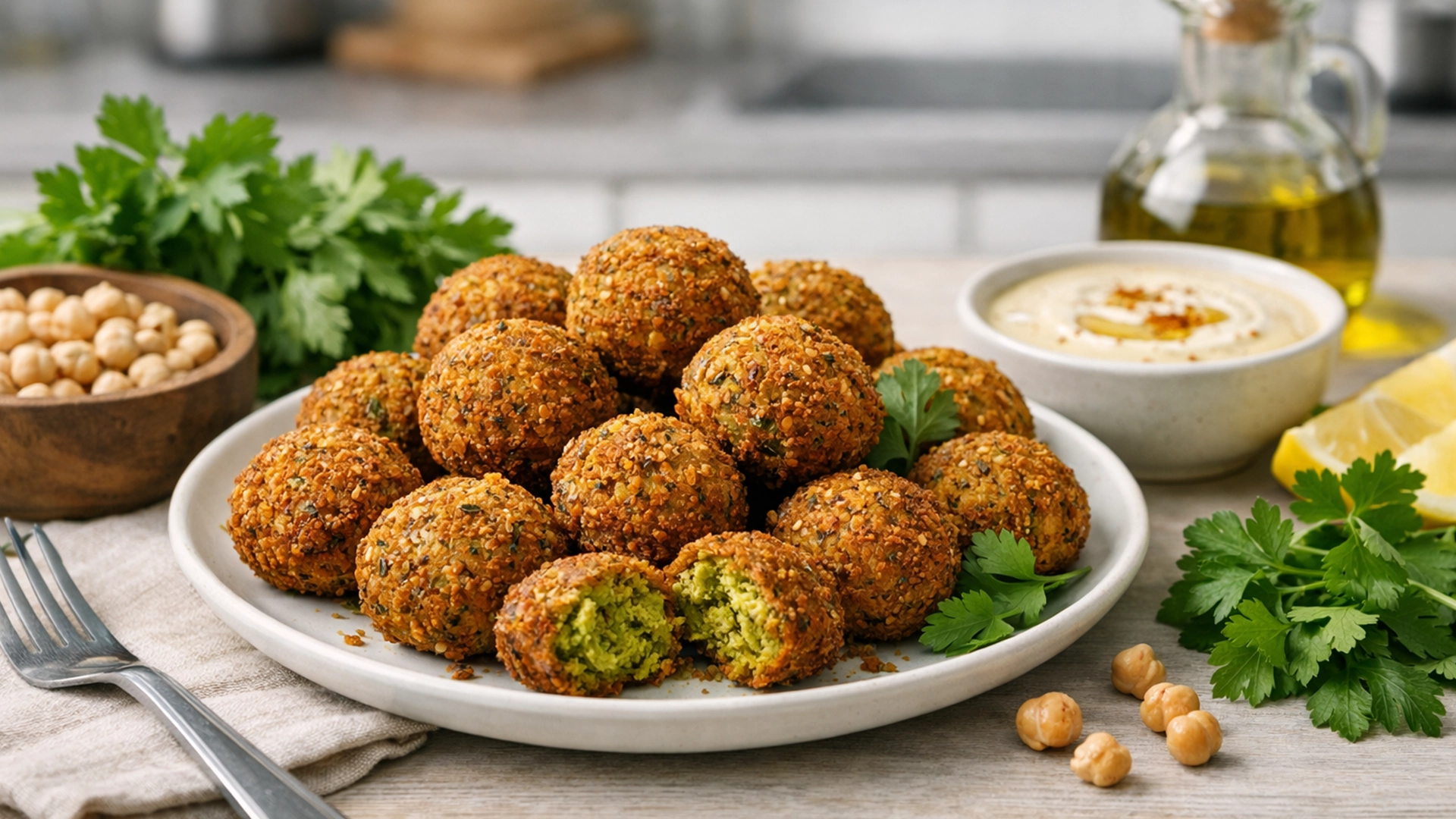 Фото блюда: Фалафель из нута с пряностями хрустящий рецепт иорданской кухни