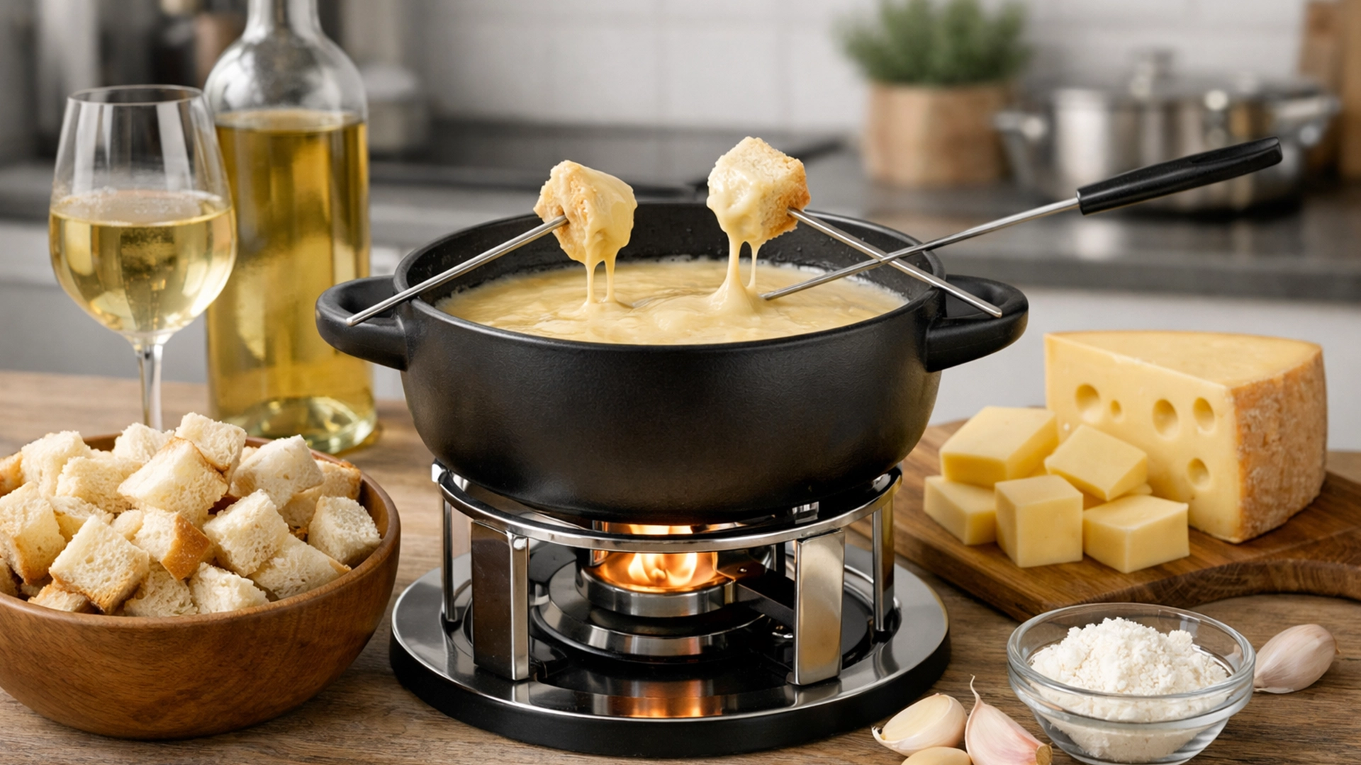 Фото блюда: Фондю из сыра с белым вином