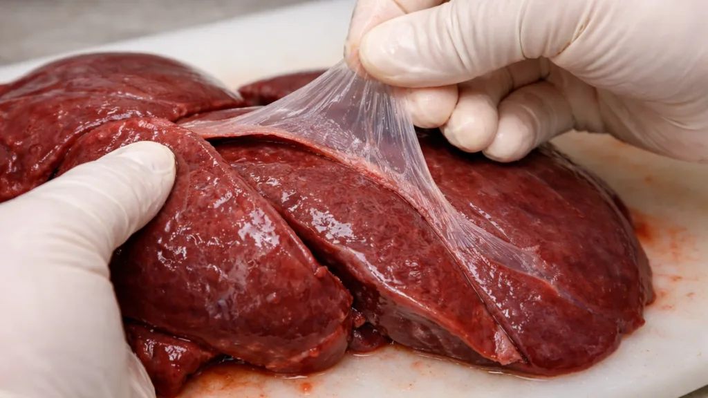 как снять пленку с печени