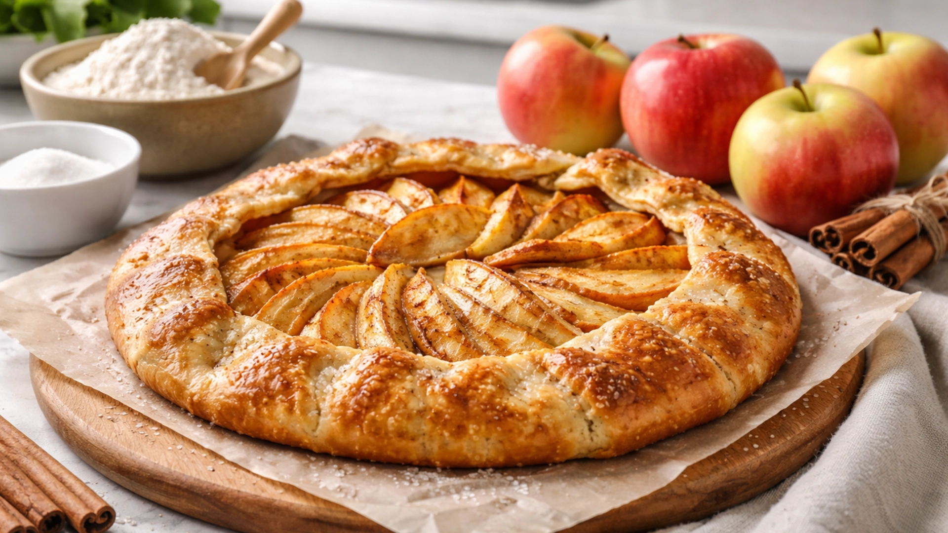 Фото блюда: Деревенская галета с яблоками и хрустящей корочкой