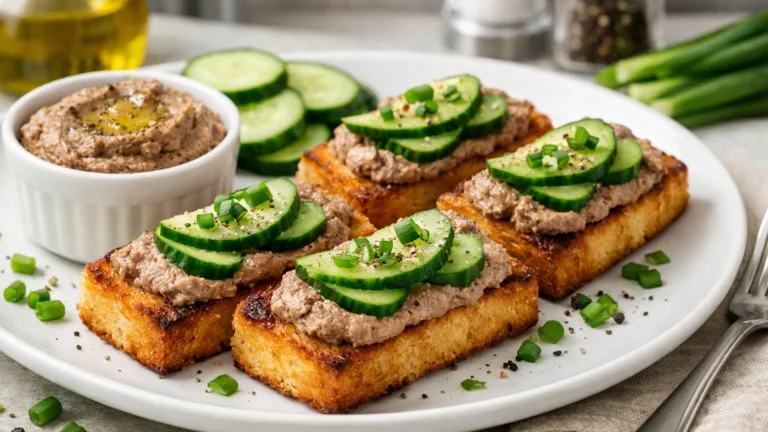Фото блюда: Гренки с паштетом и огурцом