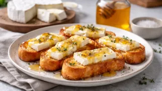 Фото рецепта: Гренки с сыром бри и медом