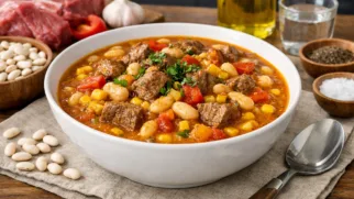 Фото рецепта: Локро густое рагу с фасолью и мясом