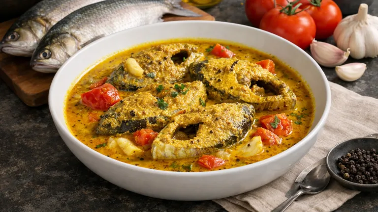 Фото блюда: Хилса карри с горчичным соусом