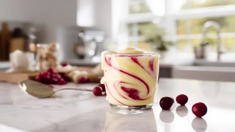 Фото блюда: Холодный десерт с ряженкой и малиной