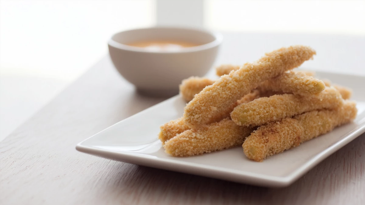 Фото блюда: Хрустящая соевая спаржа в панировке, рецепт с фото