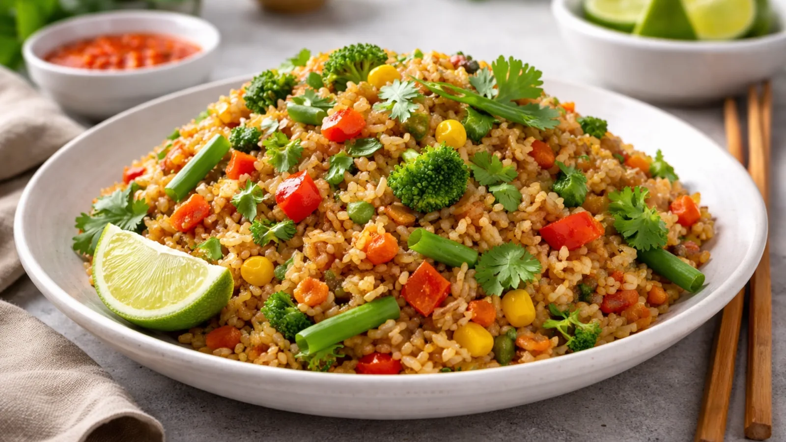 Фото блюда: Камбоджийский жареный рис с овощами