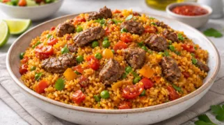 Фото рецепта: Камерунский рис с овощами и говядиной