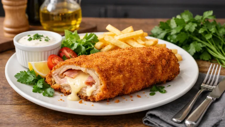 Фото блюда: Караджорджева шницла фаршированный шницель классический рецепт сербской кухни