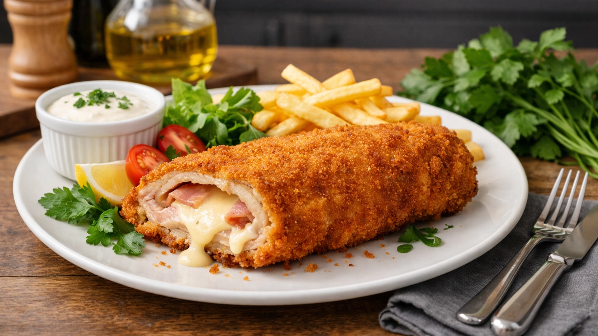 Фото блюда: Караджорджева шницла фаршированный шницель классический рецепт сербской кухни