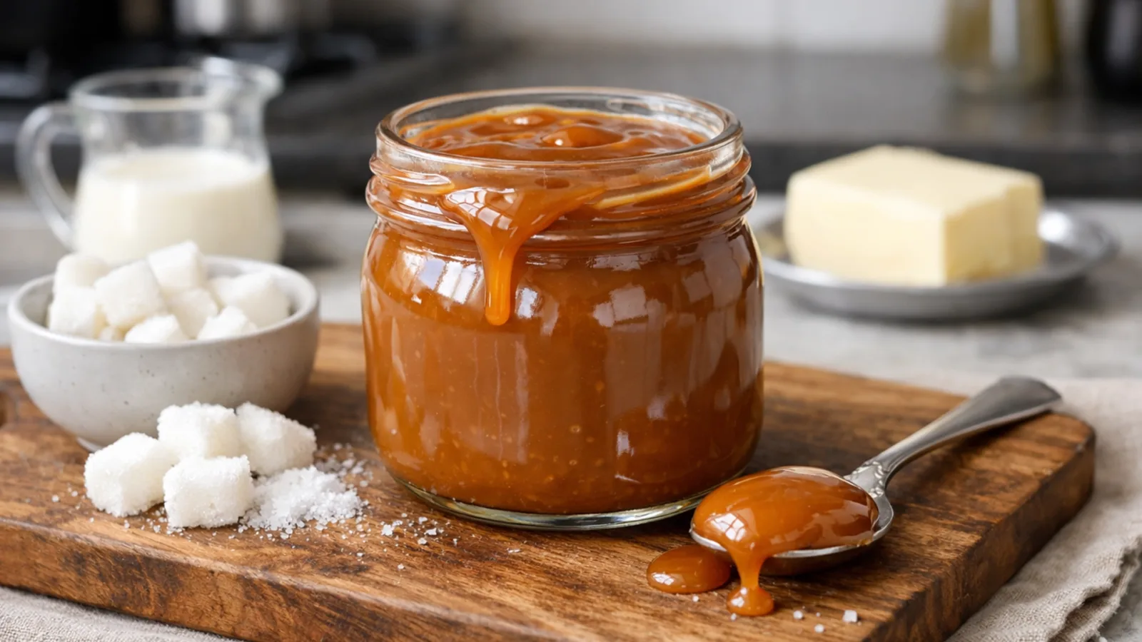 Фото блюда: Густая домашняя карамель из сахара для десертов