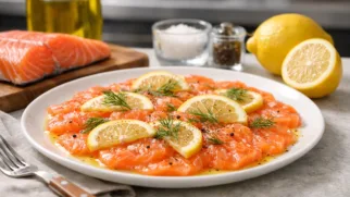 Фото рецепта: Карпаччо из лосося с лимоном