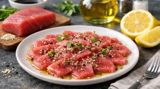 Фото рецепта: Карпаччо из тунца с кунжутом