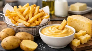 Фото рецепта: Картофель фри с сырным соусом