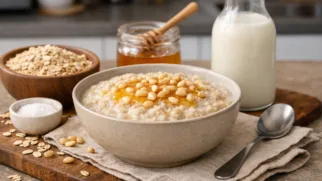 Фото рецепта: Каша овсяная на кедровом молоке полезная