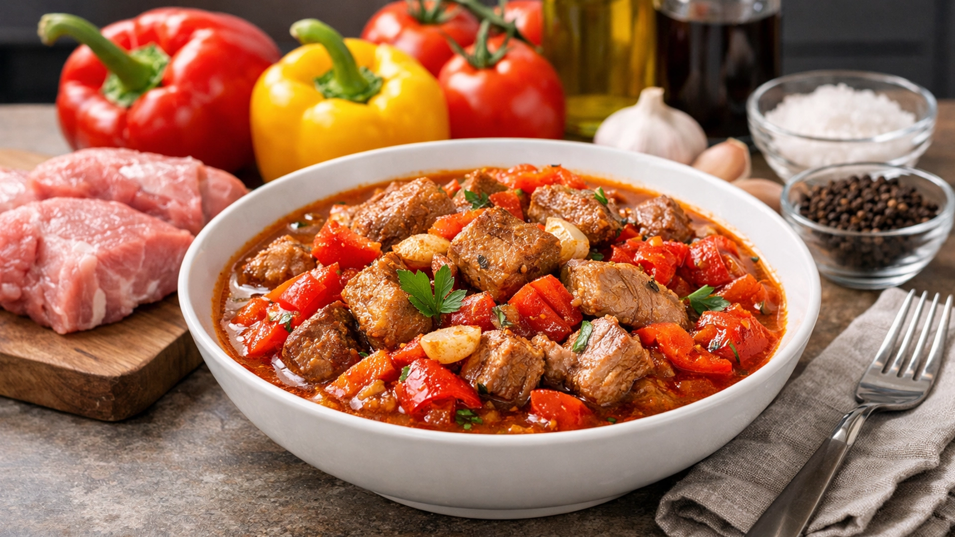 Фото блюда: Каварма тушеное мясо с овощами