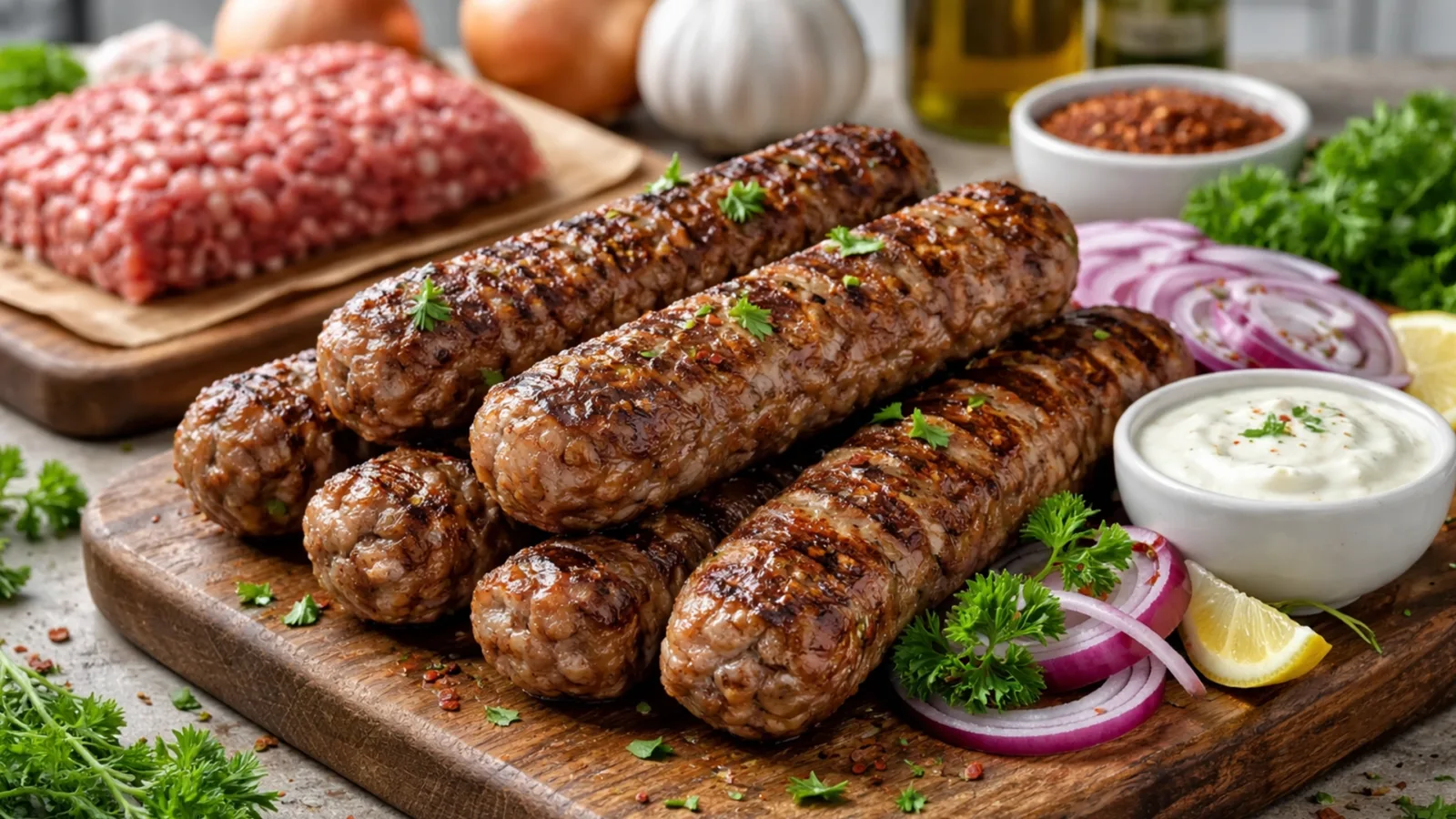 Фото блюда: Кебапче жареные колбаски из фарша